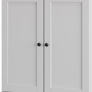 White Twenty Pair Solid WoodShoe Storage Cabinet