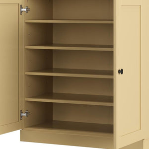 Yellow Twenty Pair Solid WoodShoe Storage Cabinet