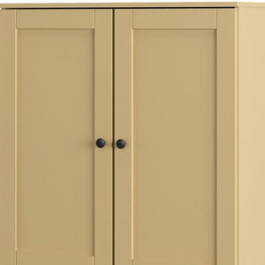 Yellow Twenty Pair Solid WoodShoe Storage Cabinet