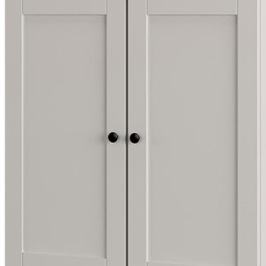 Off White Twenty Pair Solid WoodShoe Storage Cabinet