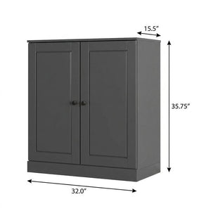 Gray Twenty Pair Solid WoodShoe Storage Cabinet