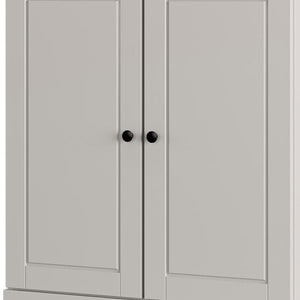 Off White Twenty Pair Solid WoodShoe Storage Cabinet