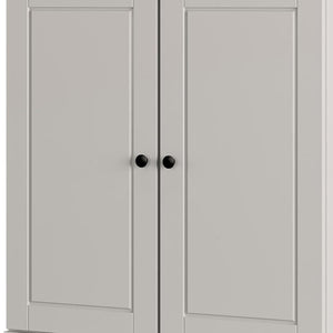 Off White Twenty Pair Solid WoodShoe Storage Cabinet
