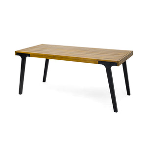 Acacia Wood Patio Dining Table, 69'L Rectangle Outdoor Table
