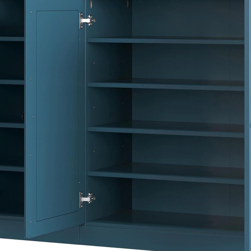 Teal Blue 30 Solid WoodShoe Storage Cabinet