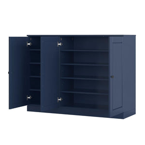 Navy Blue 30 Solid WoodShoe Storage Cabinet