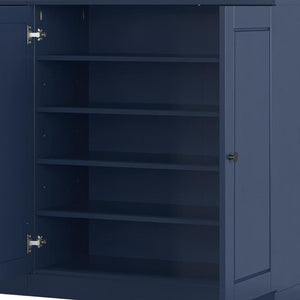 Navy Blue 30 Solid WoodShoe Storage Cabinet