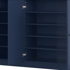 Navy Blue 30 Solid WoodShoe Storage Cabinet