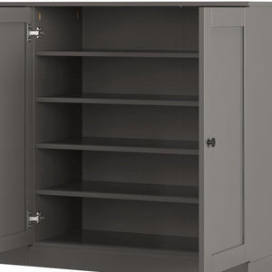 Gray 30 Solid WoodShoe Storage Cabinet