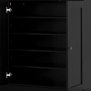 Black 30 Solid WoodShoe Storage Cabinet