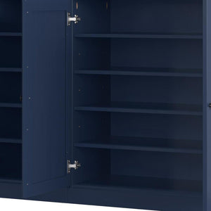Navy Blue 30 Solid WoodShoe Storage Cabinet
