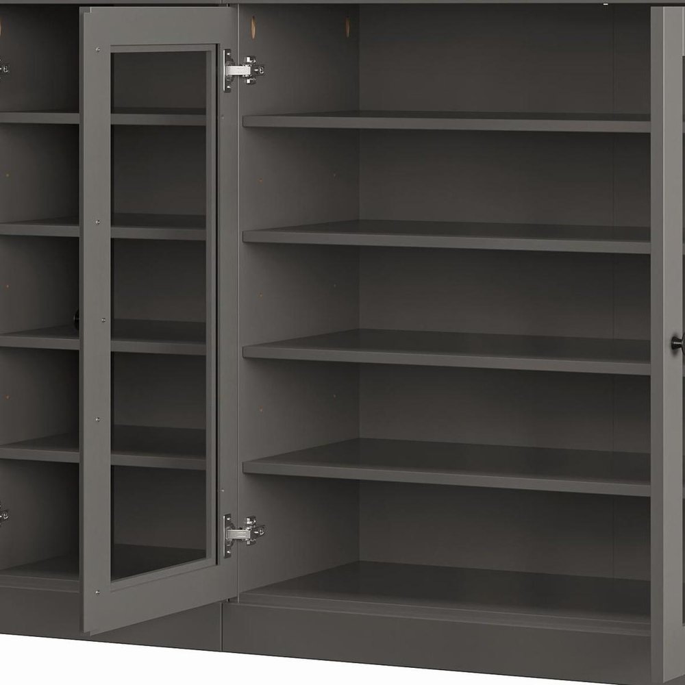 Gray 30 Solid WoodShoe Storage Cabinet