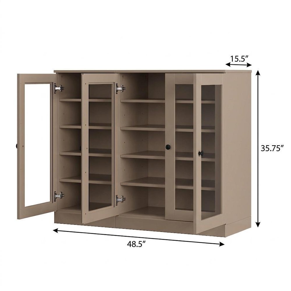 Beige 30 Solid WoodShoe Storage Cabinet