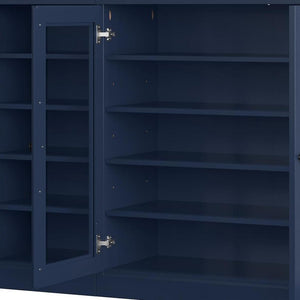 Navy Blue 30 Solid WoodShoe Storage Cabinet