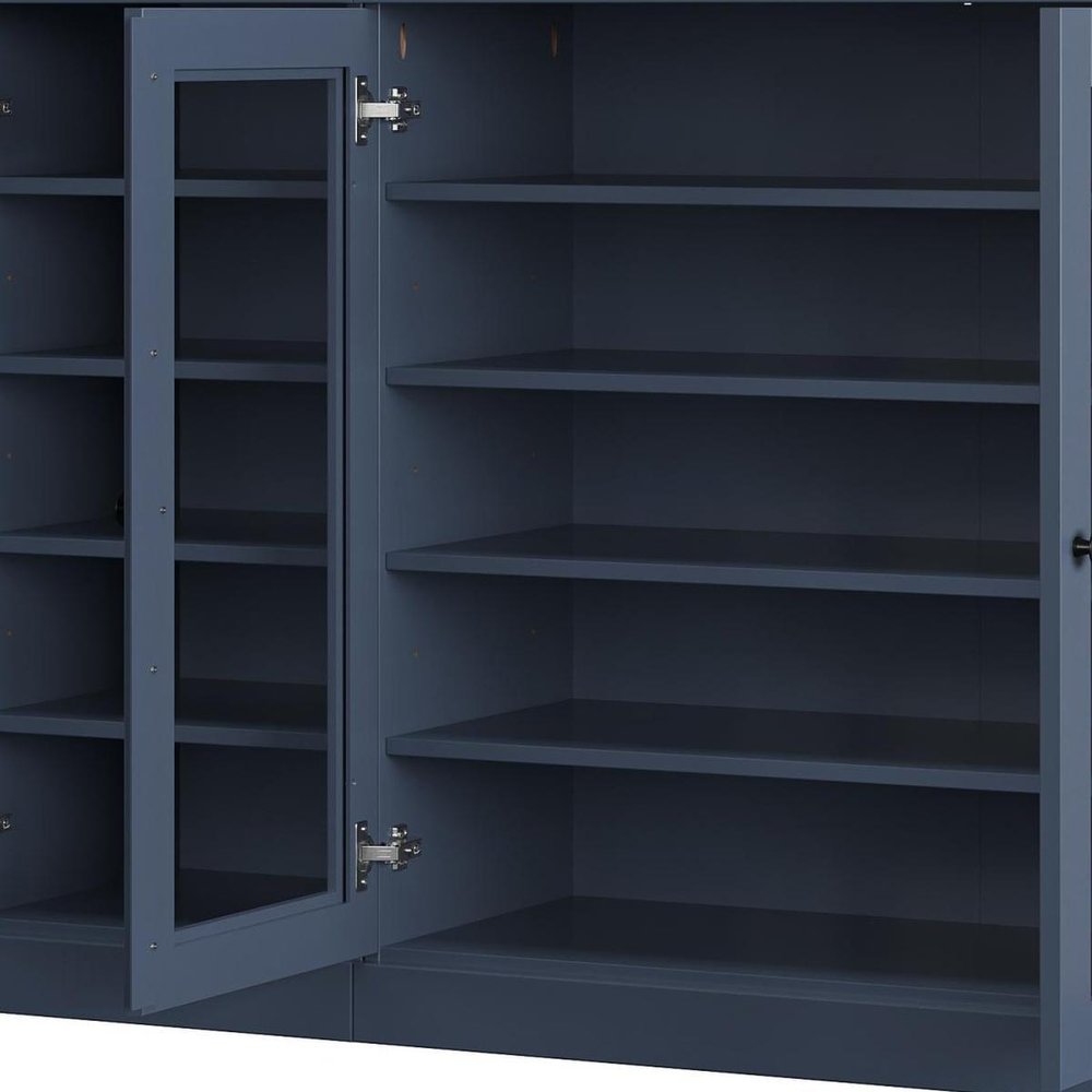 French Blue 30 Solid WoodShoe Storage Cabinet