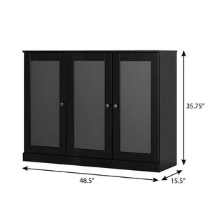 Black 30 Solid WoodShoe Storage Cabinet