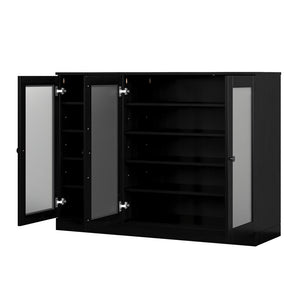 Black 30 Solid WoodShoe Storage Cabinet