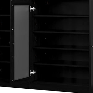 Black 30 Solid WoodShoe Storage Cabinet
