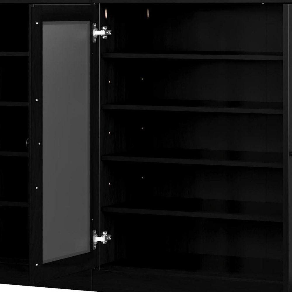 Black 30 Solid WoodShoe Storage Cabinet