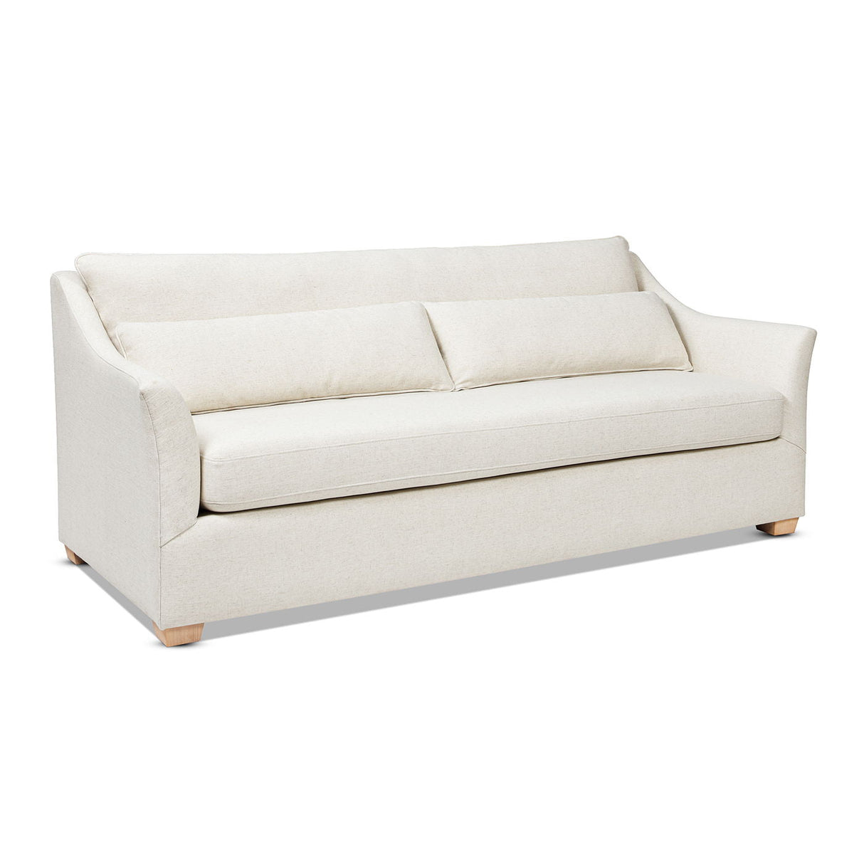 Ada - Flared Arm Contemporary Sofa With Lumbar Pillows - Flax White by Couch.com