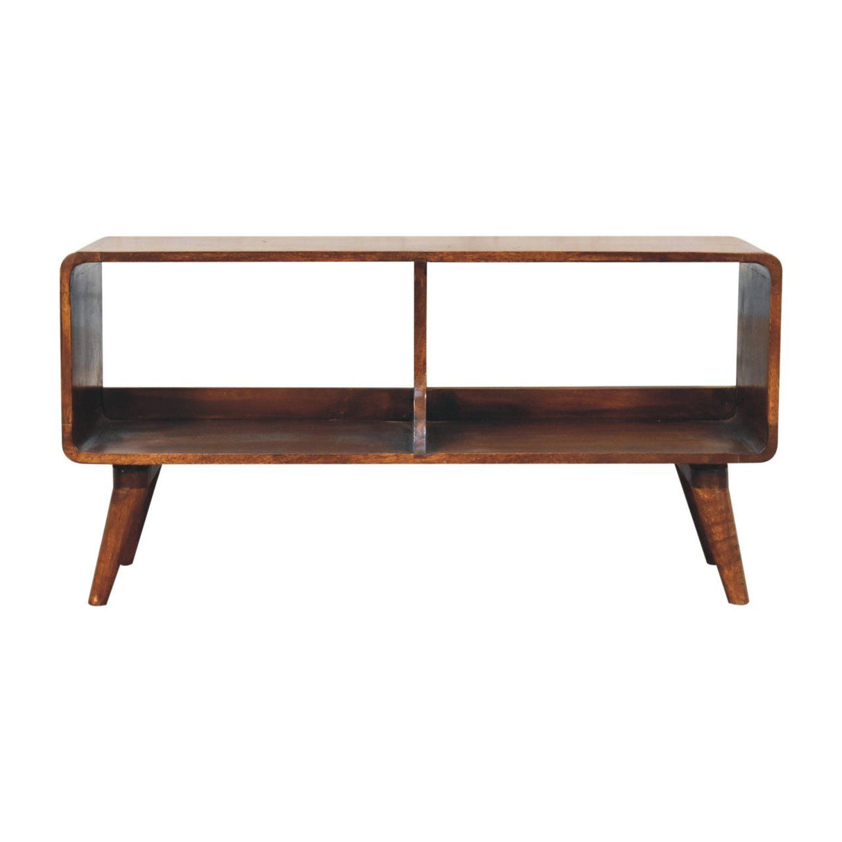 Curved Double Slot Media Unit - Dark Brown by Couch.com