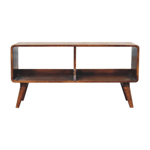 Curved Double Slot Media Unit - Dark Brown by Couch.com