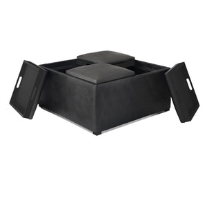 Avalon - Upholstered Square Coffee Table Storage Ottoman by Couch.com