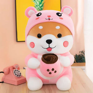 Transformation Milk Tea Dog Plush Toy