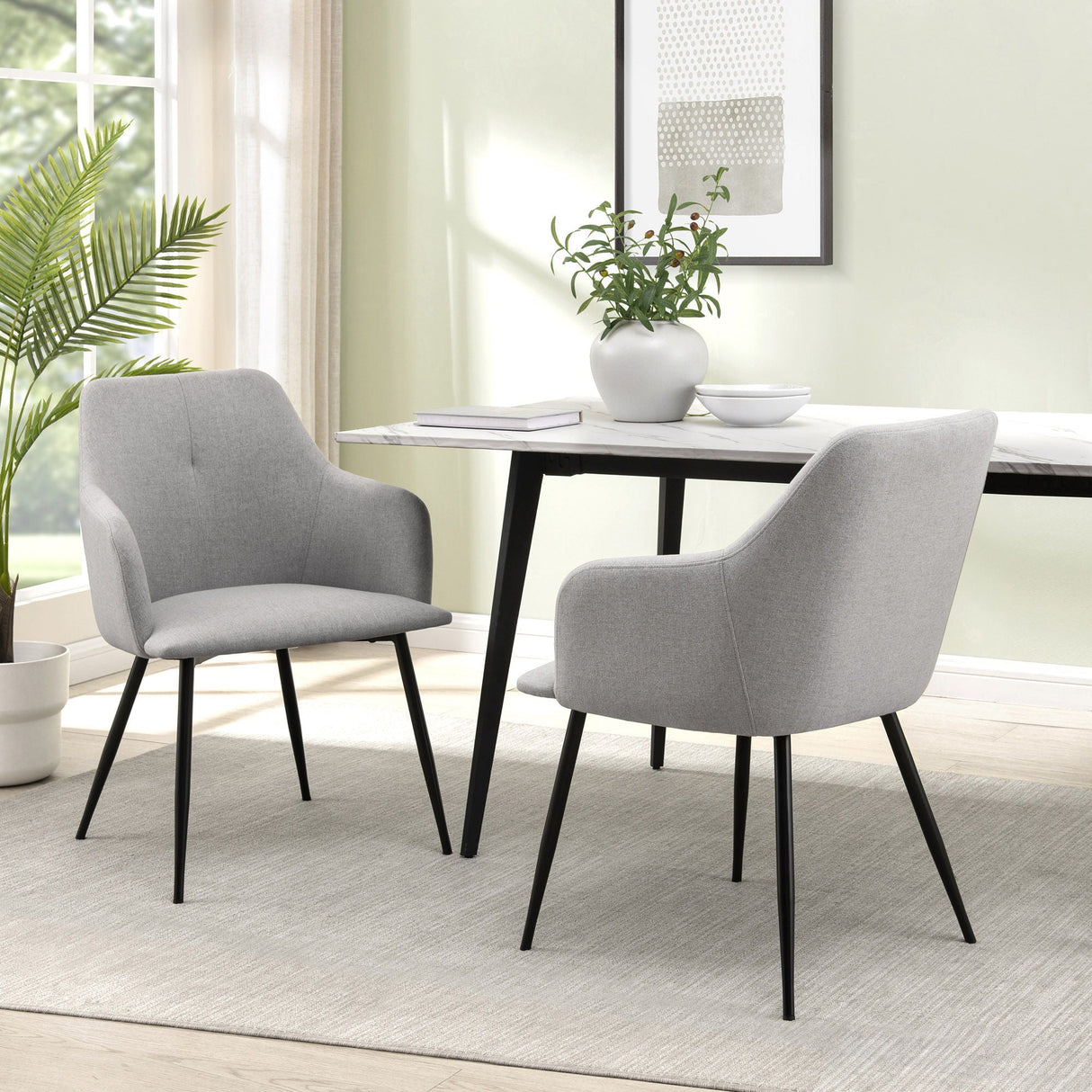 Contemporary Upholstered Woven Dining Chairs by Couch.com