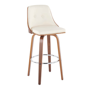 Gianna - Mid Century Modern Fixed Height Barstool With Swivel With Round Footrest (Set of 2) by Couch.com