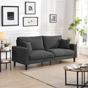 Modern Upholstered 3 Seat Sofa, High Resilience by Couch.com