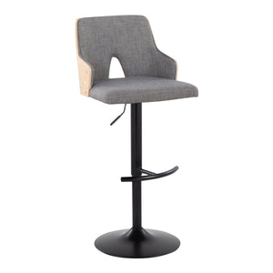 Stella - Contemporary Adjustable Barstool Stool With Swivel And Rounded T Footrest (Set of 2) by Couch.com