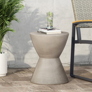 Outdoor Hourglass Shaped Side Table - Light Gray by Couch.com