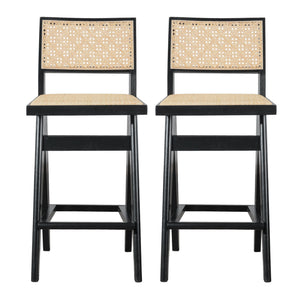 Keira - Bar Stool (Set of 2) - Black / Rattan by Couch.com