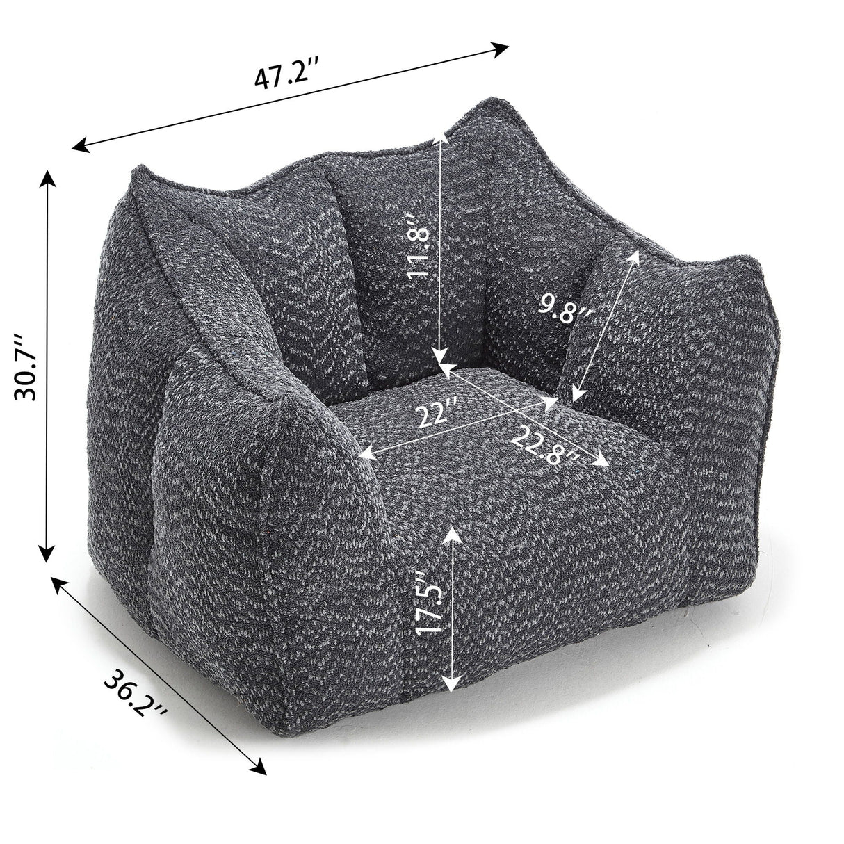Comfortable Chenille Sofa Chairs With Highly Resilient Foam