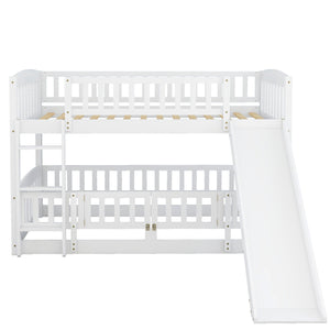 Low Bunk Bed With Slide, Fence And Ladder by Couch.com