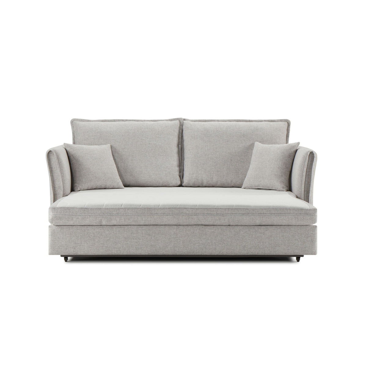 Oren Chenille Sleeper Sectional Sofa With Storage - Gray