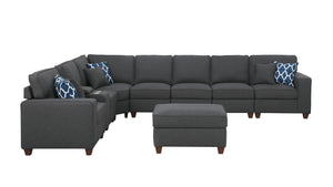 Hannah - Sectional Sofa With Ottoman - Dark Gray by Couch.com