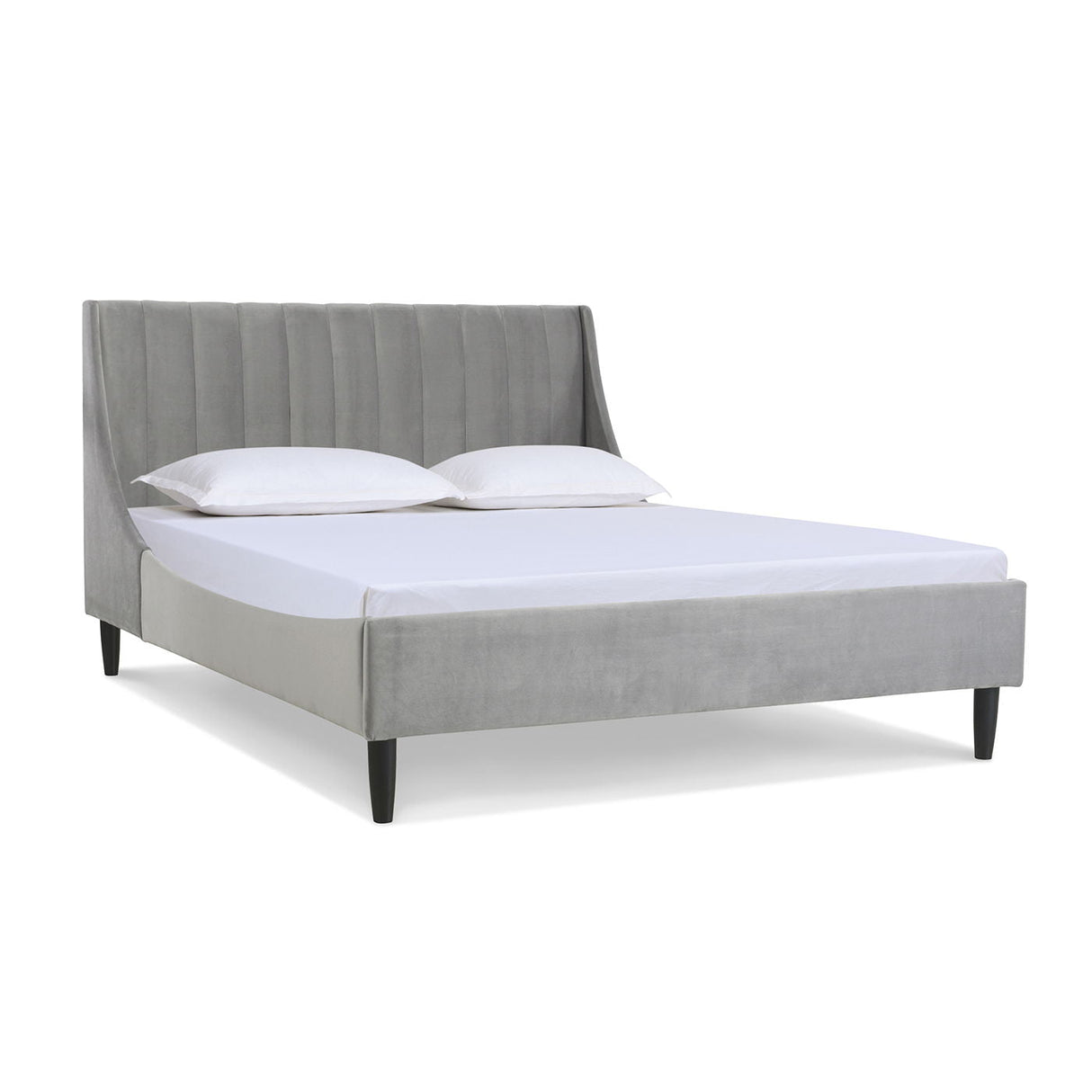 Aspen - Vertical Tufted Modern Headboard Platform Bed Set by Couch.com
