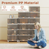 3/4/5/6-Cube Stackable Storage Bins with Detachable Wheels-4 Cube