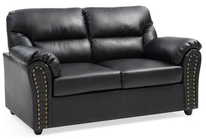Chic Padded Love Seat For Modern Living - Black by Couch.com