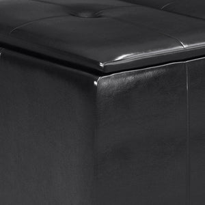 Avalon - Small Coffee Table Storage Ottoman - Midnight Black by Couch.com