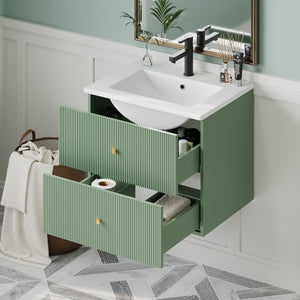 Wall Mounted Bathroom Vanity With 2 Drawers, Ideal For Small Bathrooms by Couch.com