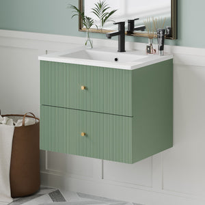 Wall Mounted Bathroom Vanity With 2 Drawers, Ideal For Small Bathrooms by Couch.com