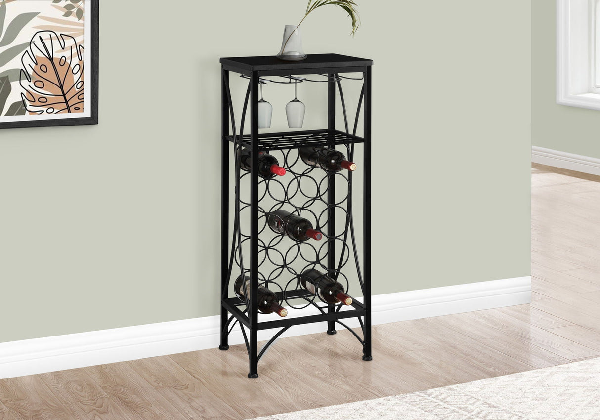 Home Bar, Wine Rack, Transitional - Black by Couch.com