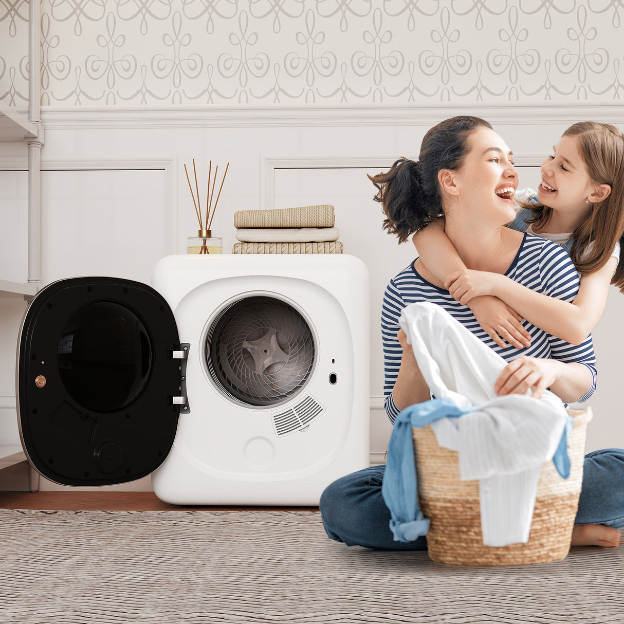 Portable Clothes Dryer Compact Drying Machine 800W Electric Laundry Dryer
