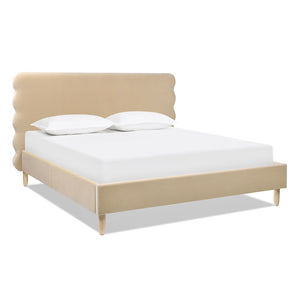 Stockholm - Modern Wavy Headboard Platform Bed by Couch.com
