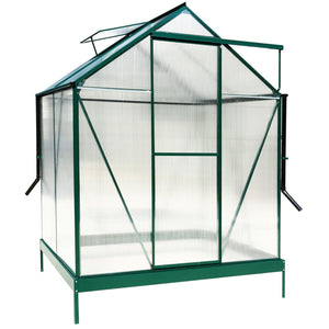 Polycarbonate Greenhouse, Heavy Duty Outdoor Aluminum Walk-In Green House Kit With Rain Gutter, Vent And Door For Backyard Garden by Couch.com