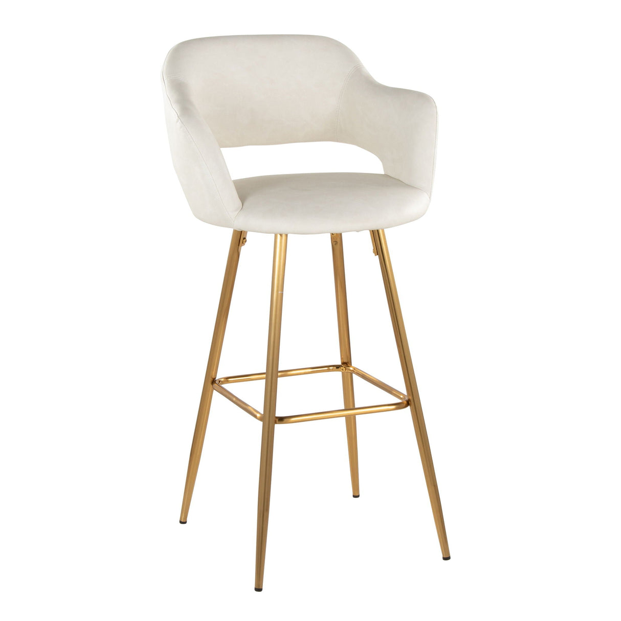 Margarite - Contemporary Fixed Height Barstool With Footrest (Set of 2) With Square by Couch.com