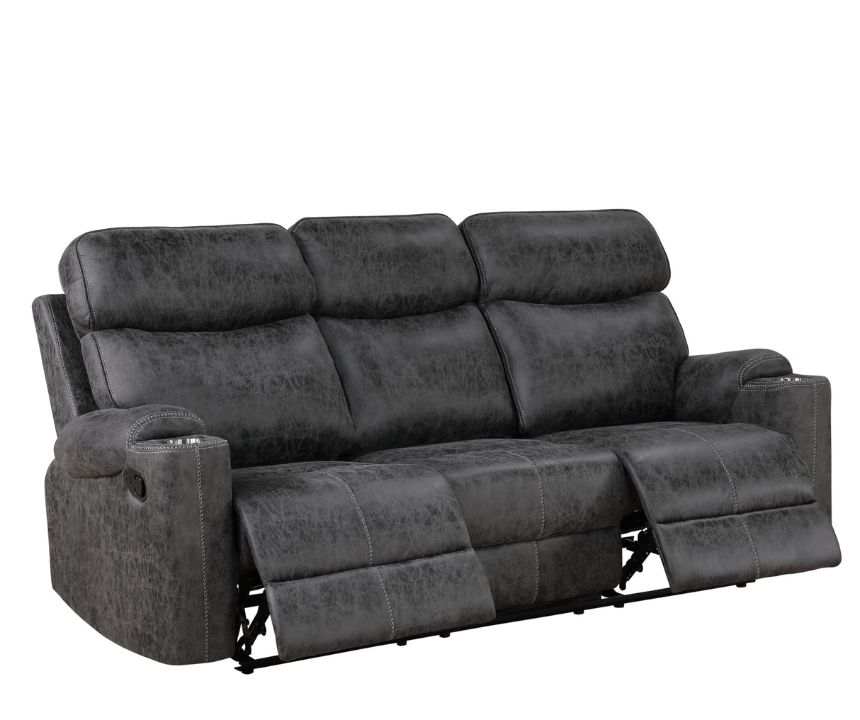 Hirah - 3 Piece Living Room Set - Dark Gray by Couch.com